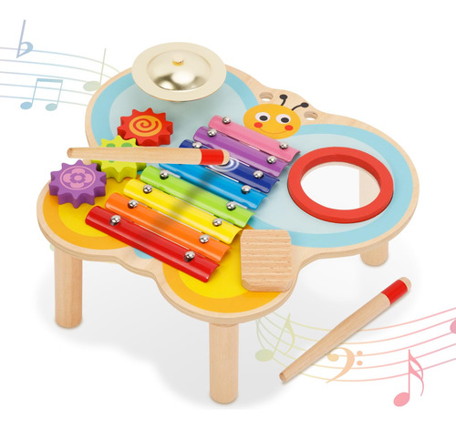 Set Musical Montessori Para Niños Xilófono Tambor Y Platillo