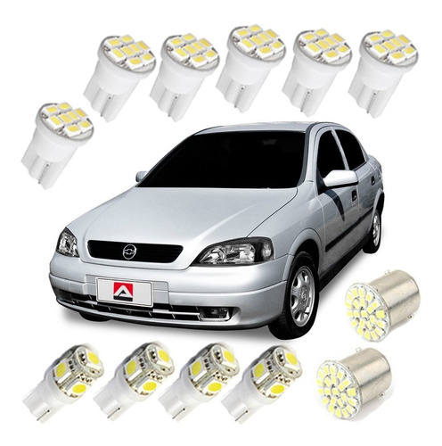 Kit Lâmpadas Led Astra 98 2002 Luz Pingo Teto Placa Ré Xenon