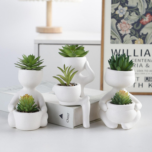 Plantas Suculentas Artificiales Para Escritorio, 3 Unidades,