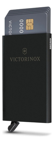 Tarjetero Altius Bloqueo Rfid Card Wallet Victorinox Colores Color Negro Diseño De La Tela Liso