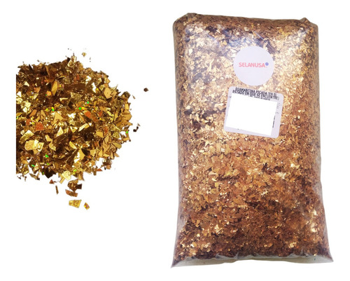 Diamantina Picada Glitter Purpurina Manualidades 1kg Color Oro