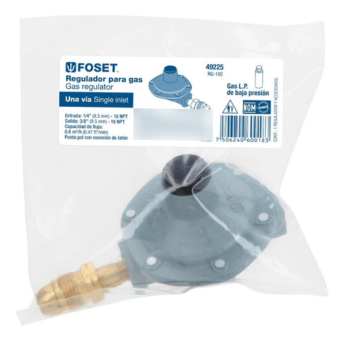Regulador De Gas L.p. De 1 Vía Foset 49225
