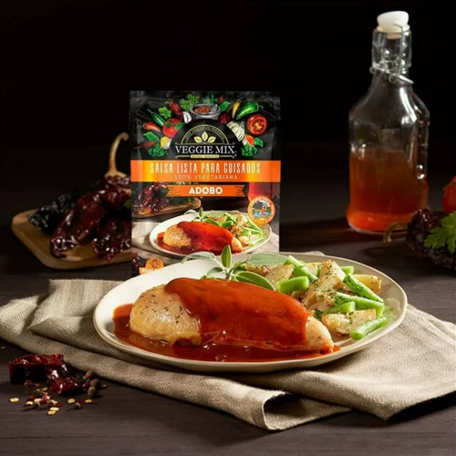 Salsa Lista Para Guisado Veggie Mix Adobo 4 Piezas De 60g