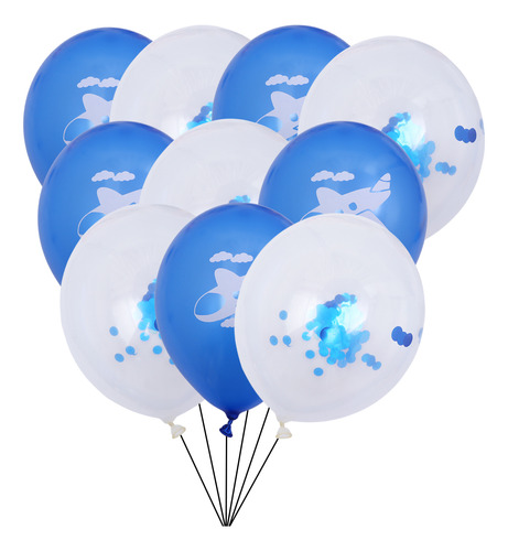 10 Globos De Látex Con Forma De Nube De Avión Con Dibujos An