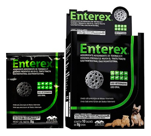 Envenenamiento Intoxicación Perros Gatos Enterex Sobre X8 Gr