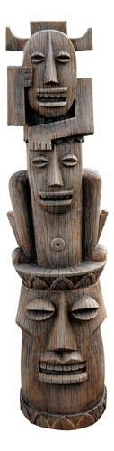 Estatua Tiki Totem Pole Con Acabado De Madera Sintética