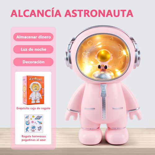 Alcancías Astronauta Con Luz Led Hucha Portatil Para Niño