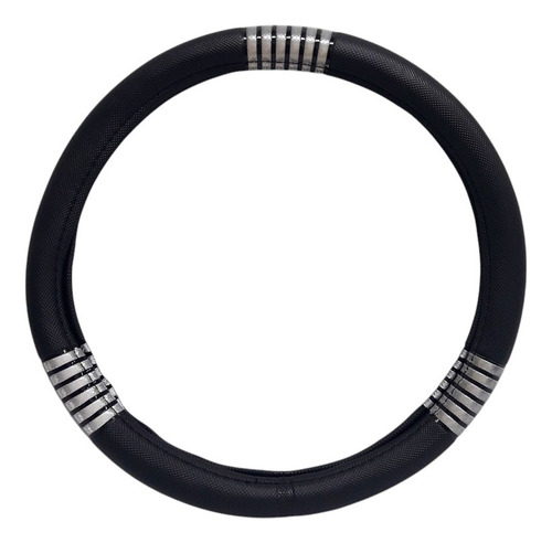 Cubre Volante Desing Reflex Plateado 38cm -estilo Y Diseño- Negro