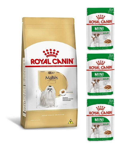 Kit Ração Maltes Adult 1kg E 3 Sachês Mini Royal Canin
