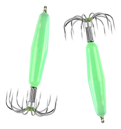 2 Gancho De Pesca De Calamar Los 7.2cm Verde