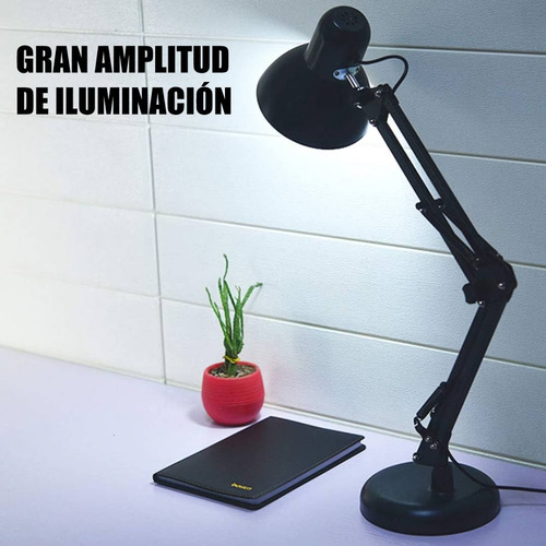 Imagen 5 de 10 de Lampara De Mesa Escritorio Brazo Flexible Metal