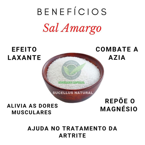 Imagem 3 de 8 de Sal Amargo Sulfato De Magnésio Sal De Epsom 1 Linha (1kg)
