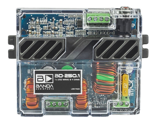 El módulo amplificador de banda Bd 250.1 de 250 wrms solo reproduce color gris