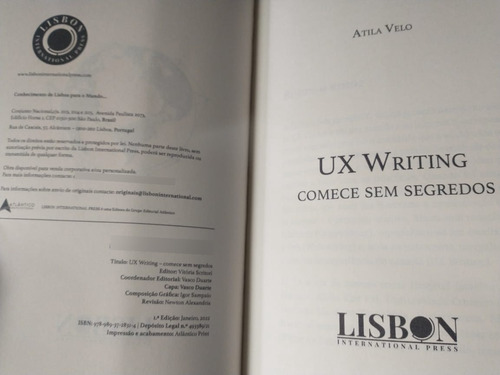 Imagem 2 de 2 de Livro Ux Writing - Comece Sem Segredos De Atila Velo