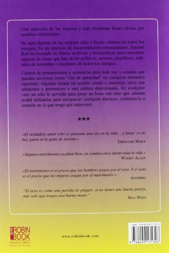 Citas Humorãâsticas Geniales, De Red, Samuel. Editorial Ediciones Robinbook, S.l., Tapa Blanda En Español
