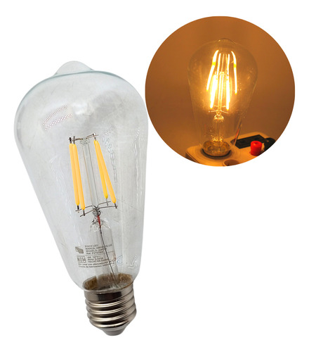 10 Focos Led Vintage Tipo Incandescente Bombilla 4w Calidos Luz Blanco Cálido