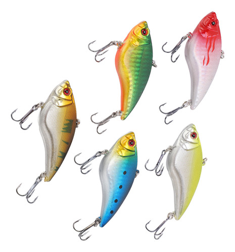 Cebos De Pesca, 5 Unidades, 7 Cm/16 G, Cebos Duros Vib, Ojos