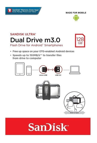 Memoria Usb Sandisk Ultradual 128gb Otg 3.0 Smartphone Andro
