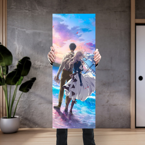 Imagen 4 de 8 de Cuadro Grande 30x80 Cm Violet Evergarden Violet Y Gilbert