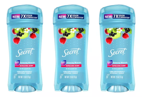 Secret X3 Desodorante Antitranspirante Clear Gel Berry 6c