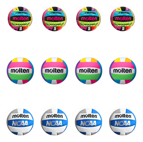 Pack 12 Balones Voleibol Playa Molten No. 5 Ms 500 Mayoreo