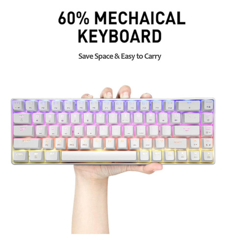 Teclado Mecánico Para Juegos 60% Con Retroiluminación Rgb