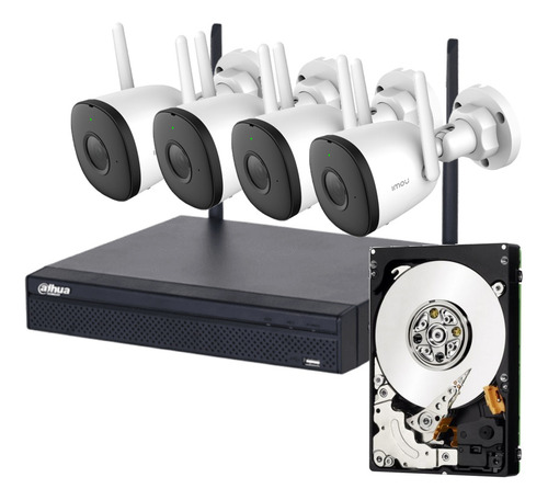 Kit Cámaras Seguridad Wifi 4 Camaras Nvr 8 Canales 1tb Hogar