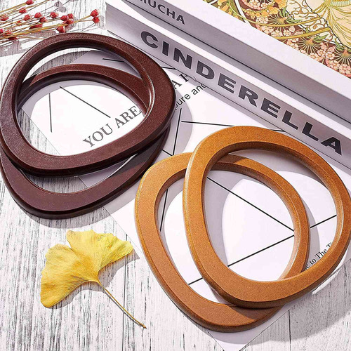 Asas Circulares De Madera Para Bolsas Tejidas A Ganchillo