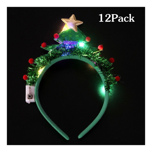 12 Diademas For Arbol De Navidad, Diadema Con Luz Led