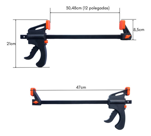 Grampo Sargento Aperto Rápido 30cm 12 Polegadas Universal