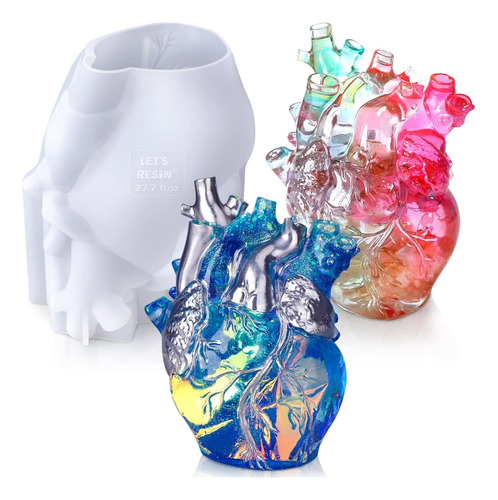 Lets Resin Molde Silicon Corazon Anatomico Epoxi Epoxica