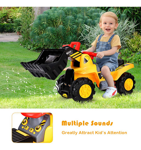 Chefjoy Ride On Bulldozer Truck For Kids Excavator Digger