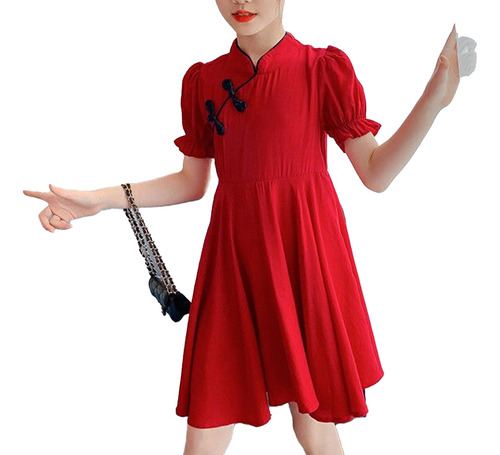 Vestido Rojo Para Niños A La Moda, Agradable A La Piel, Tran