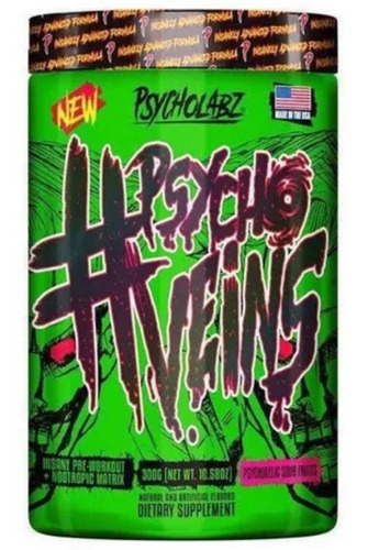 Pré-treino - Psycho Veins Sour Fruits 300g Pote - Psycholabz Sabor psychodelic sour fruits