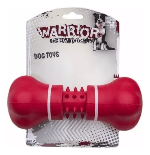 Juguete Para Perro Warrior Hueso Con Púas Color Rojo