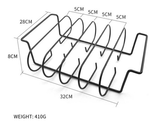 Soporte Antiadherente Para Asar 4 Costillas Para Asar Carne
