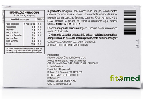 Colageno Tipo 2 Pure 40mg 60cps Fitomed