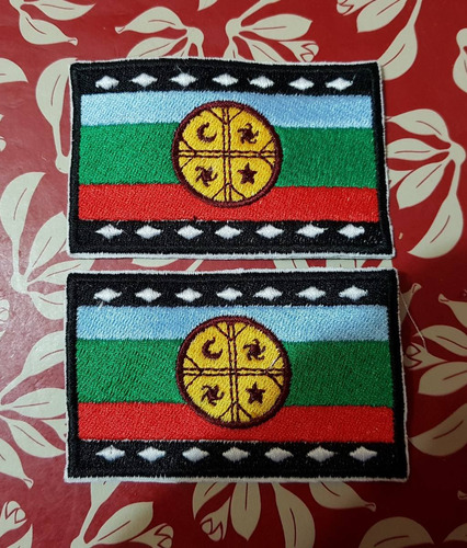 Bandera Mapuche Completamente Borbada De 8x5 Cm