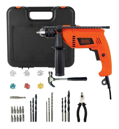 Kit Taladro Percutor 1/2 + 88 Acc Black + Decker Hd555k88-b3 Color Naranja Frecuencia 60 Hz 120V