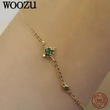 Woozu-pulsera De Plata De Ley 925 Para Mujer, Cadena Con Pat