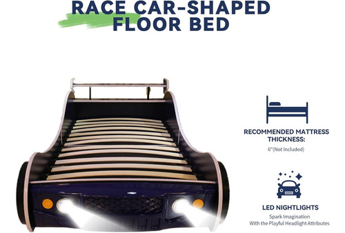 Base De Cama Hmfule Individual C/ Forma De Carro Azul