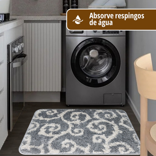 2 Tapete Lavanderia Absorvente Antiderrapante Cozu D2 45x65