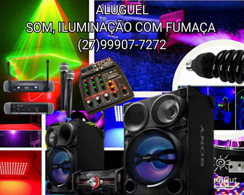 Imagem 1 de 2 de Aluguel De Som, Iluminação Com Máquina De Fumaça