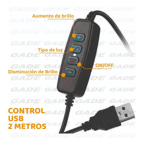 Imagen 5 de 9 de Aro De Luz Led 26cm Selfie Con Tripode 2 Mts + Soporte Cel