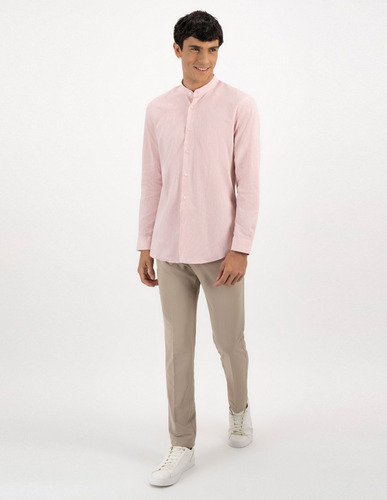 Camisa Casual Hombre Linen Slim Fit Lmental