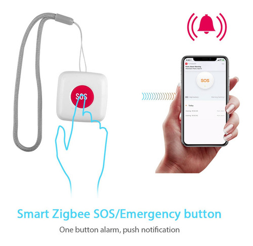 Botão De Emergência Controle Remoto Sem Fio Tuya Zigbee