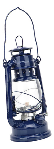 Farol Azul De Queroseno Vintage Con Aceite De Hierro, Decora