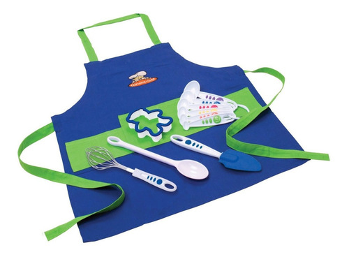 Juego Curioso Chef Kit, 11 Piezas, Azul / Verde