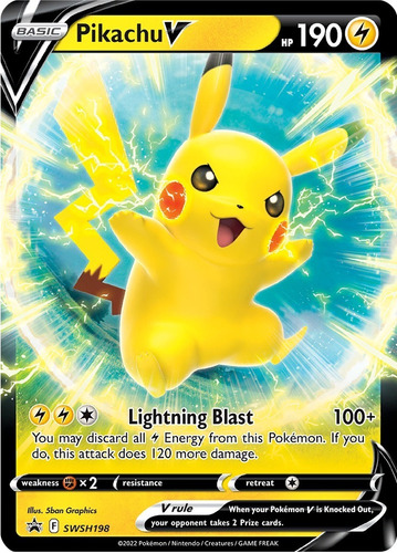 Cartas Pokemon Pikachu V Swsh198 Promo S&s Ssp