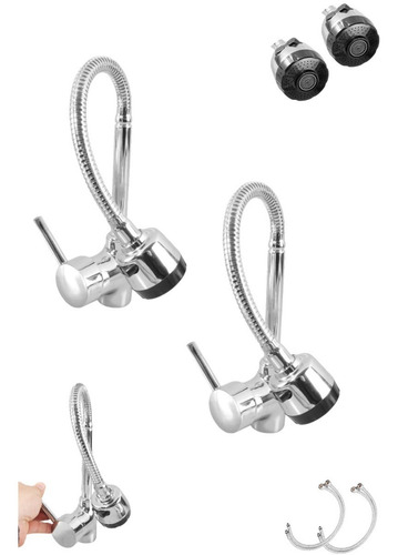 Pack 2 Mezclador Flexible Monomando Cocina Fregadero 2 Modo